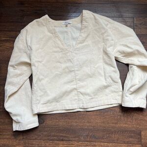 Madewell corduroy V Neck Top / cropped
